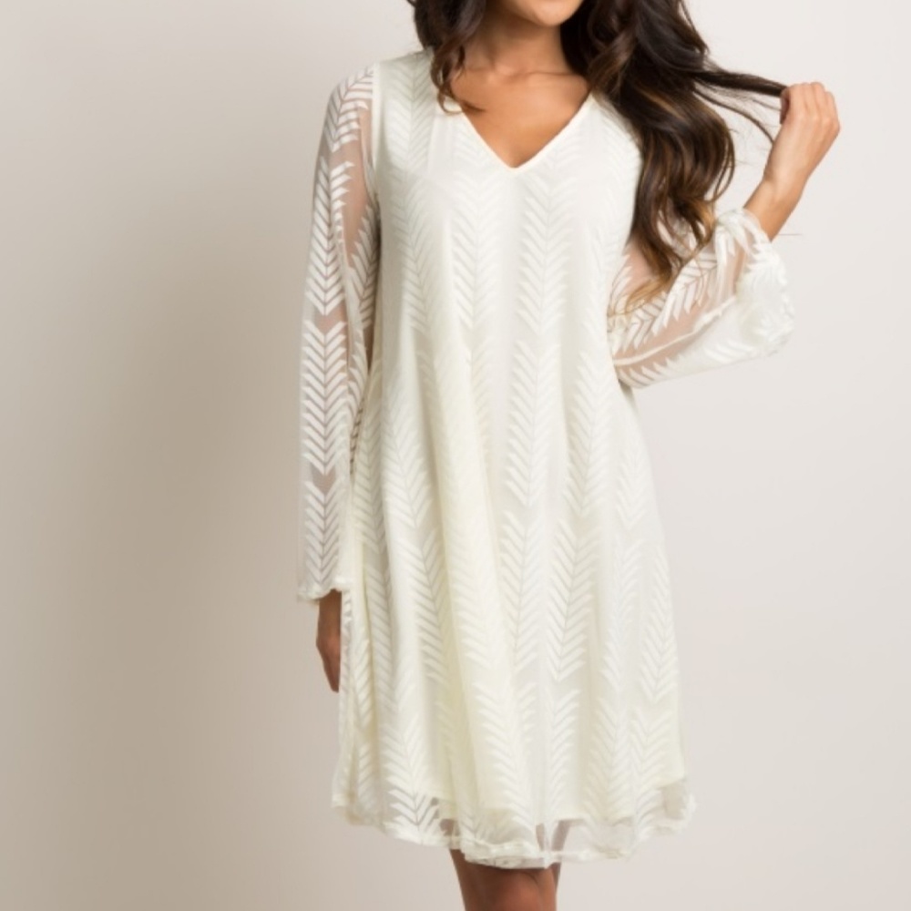 Cream Chevron Dress